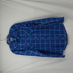 Rock 47 by Wrangler Long Sleeve Embroidered Yoke Print Western Snap Shirt XLT